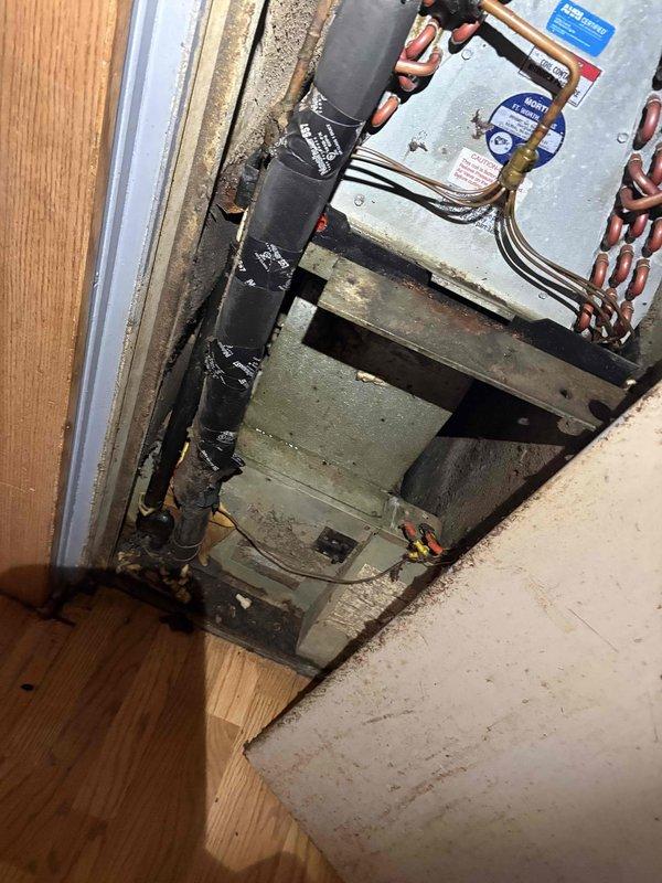 Responded to callback for AC unit freezing up after previous blower motor service. Upon arrival, unit was off per customer request. Performed thorough inspection of the system including blower assembly, metering device, and refrigerant lines. Previous technician had identified and corrected a gap in the blower assembly that was pulling hot air, but unit continued to freeze. Evaluated airflow, checked for restrictions, and inspected the metering device for potential malfunction as previously suspected. Documented current system condition with photos of crawlspace installation and equipment location for reference.