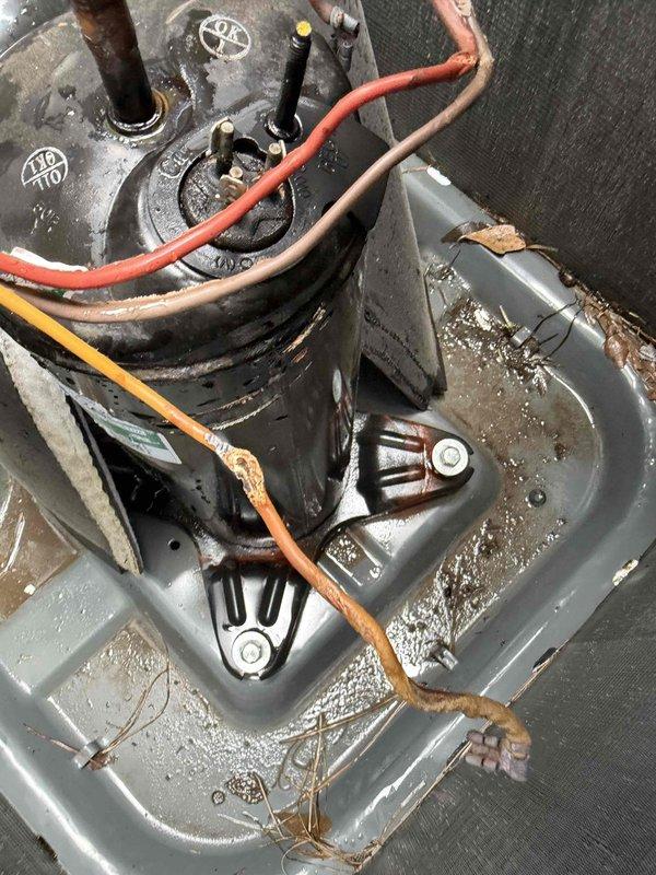 Replaced failed compressor and defective capacitor under warranty on HVAC system. System was completely depleted of refrigerant due to compressor failure; recharged system to proper specifications after component replacement. Unit restored to full operational status.
