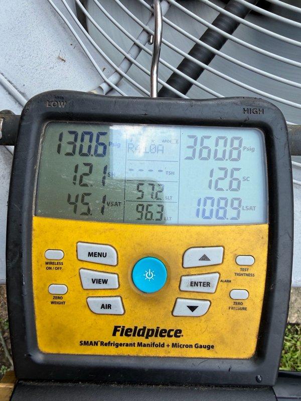 Installed universal fan motor on residential HVAC system. Upon completion, performed system diagnostics using refrigerant manifold gauge to verify proper operating pressures and temperatures across both high and low sides of the system, confirming successful installation and proper system operation.