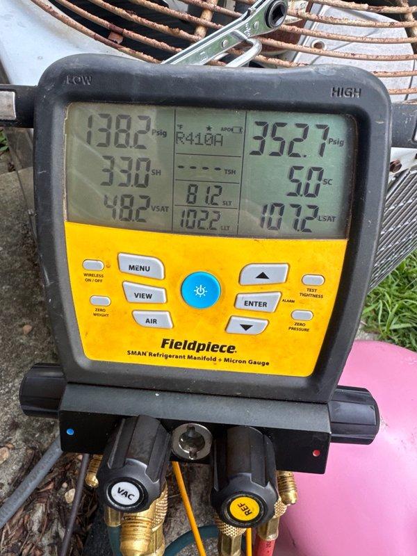 Completed 4-ton Amana evaporator coil changeout on residential HVAC system. Removed existing coil, installed replacement unit, evacuated system to proper micron level, and charged with R-410A refrigerant to manufacturer specifications. Verified system operation with proper superheat and subcooling readings, confirmed adequate airflow, and tested for proper cooling performance before returning system to service.