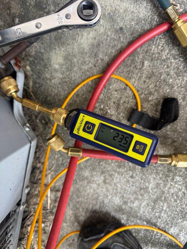 Completed 4-ton Amana evaporator coil changeout on residential HVAC system. Removed existing coil, installed replacement unit, evacuated system to proper micron level, and charged with R-410A refrigerant to manufacturer specifications. Verified system operation with proper superheat and subcooling readings, confirmed adequate airflow, and tested for proper cooling performance before returning system to service.