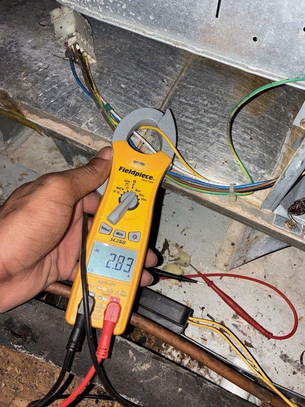 Completed comprehensive heater tune-up and inspection on four HVAC systems. Performed thorough cleaning of blower assemblies, removing dust and debris accumulation from fan blades and housing interiors. Conducted electrical diagnostics using digital multimeter to verify proper voltage readings and system performance across all units.