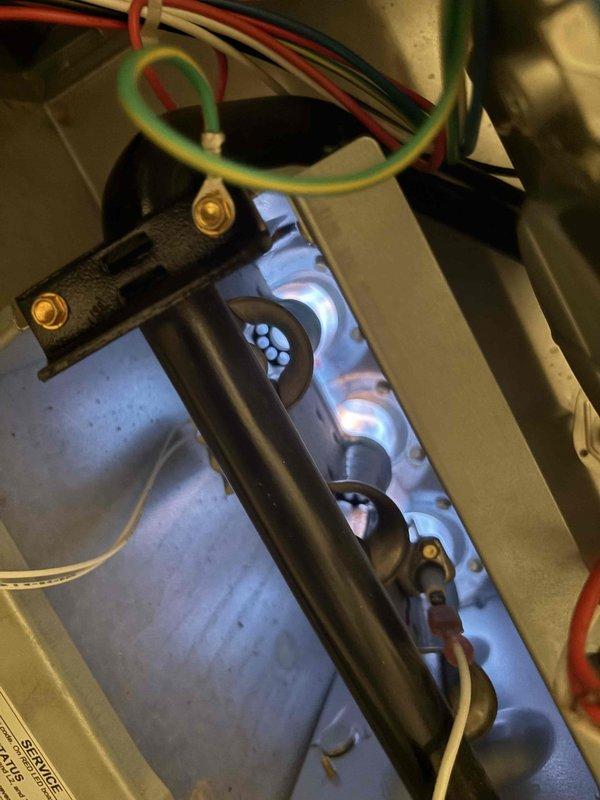 Performed a fall tune-up on one gas furnace system, inspecting the air handler cabinet, condensate/PVC drain piping, flexible conduit, and electrical connections for proper condition. Verified burner ignition and flame characteristics with the gas manifold, orifices, and burner assembly operating normally, confirming safe and reliable heating operation for the season.