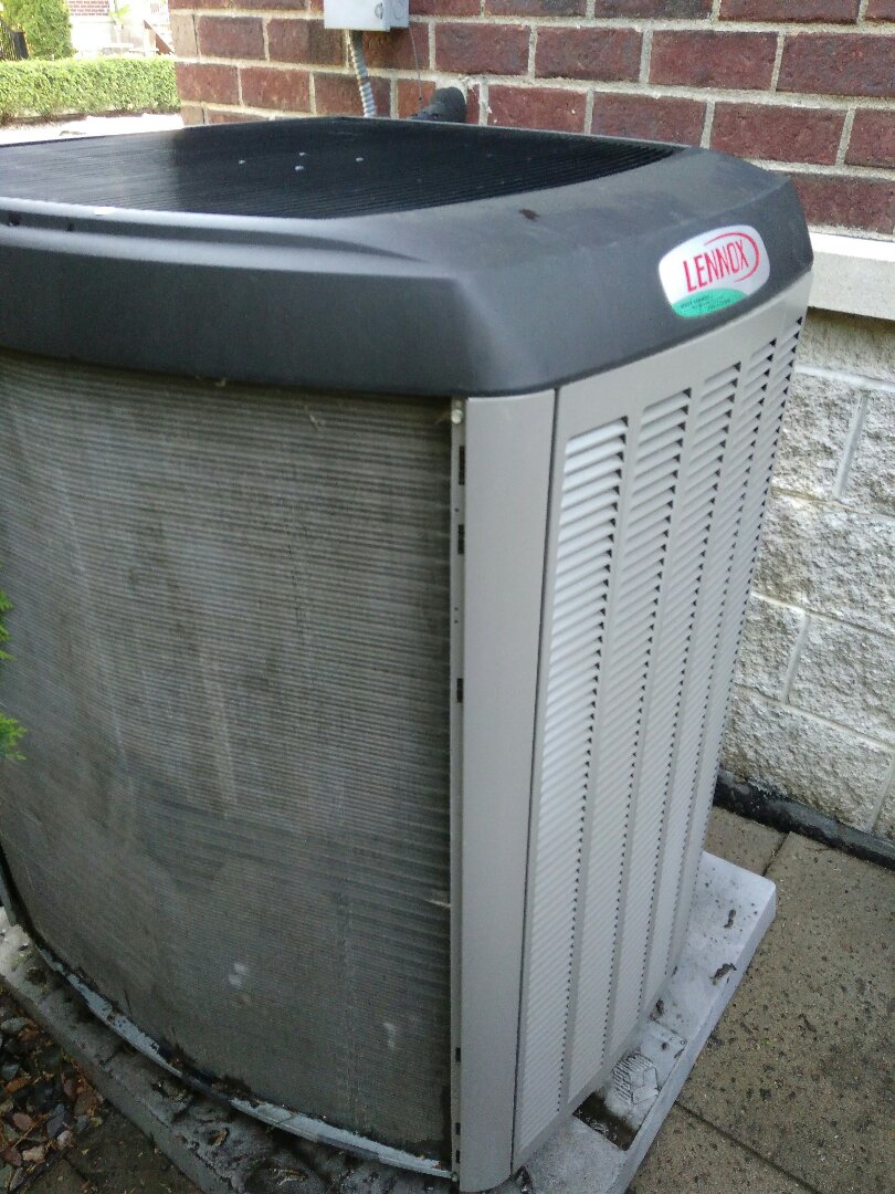 Emergency service call for low pressure switch on Lennox xc17 r410a air cobditioner with plugged furnace filter and dirty condenser coil