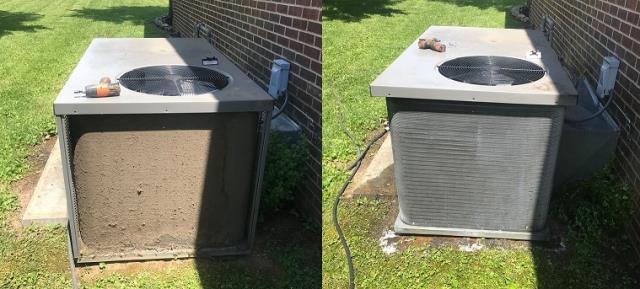 Bowling Green, KY - Spring Cleaning 2021, Air Conditioners and Heat Pumps. Whether the air conditioner or heat pump is a package unit or split system, all of them need a good cleaning regularly. If they don't get cleaned they end up looking like the one on the left. Air Conditioners and Heat Pumps cool better and more efficiently when they are clean. Call today for a cleaning and don't forget to ask about ComfortPASS® - Gra-Tac Heating and Cooling 270-843-1514 air conditioning Bowling Green, KY since 1976. Bowling Green, KY - Spring Cleaning 2021, Air Conditioners and Heat Pumps. Whether the air conditioner or heat pump is a package unit or split system, all of them need a good cleaning regularly. If they don't get cleaned they end up looking like the one on the left. Air Conditioners and Heat Pumps cool better and more efficiently when they are clean. Call today for a cleaning and don't forget to ask about ComfortPASS® - Gra-Tac Heating and Cooling 270-843-1514 air conditioning Bowling Green, KY since 1976.