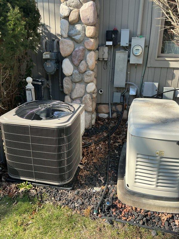 Completed full HVAC system installation including new furnace, air conditioner, and humidifier at residential property. Performed system start-up procedures and verified proper operation of all installed equipment. Addressed customer concern regarding condensate pump noise levels, as unit was reportedly louder than previous pumps; evaluated pump operation and discussed potential replacement or mitigation options to resolve the noise issue.