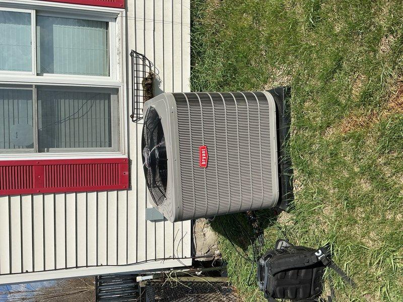 Completed full HVAC system installation and performed initial system start-up on residential air conditioning unit. New condenser unit was properly positioned on concrete pad with adequate clearance from structure, refrigerant lines connected and tested for leaks, electrical connections verified, and system successfully commissioned with all operational parameters confirmed within manufacturer specifications.