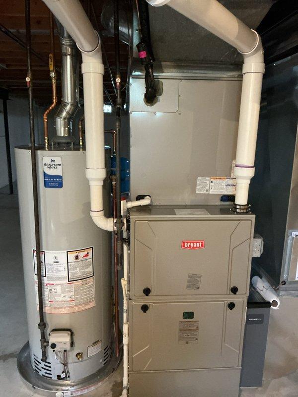 Completed follow-up service to address venting concerns and replaced defective gas valve on Bryant furnace system. Reconfigured PVC venting components to meet proper code specifications and ensure adequate combustion air flow and exhaust ventilation. Installed new gas valve assembly, performed leak test on all gas connections, and verified proper system operation with combustion analysis.