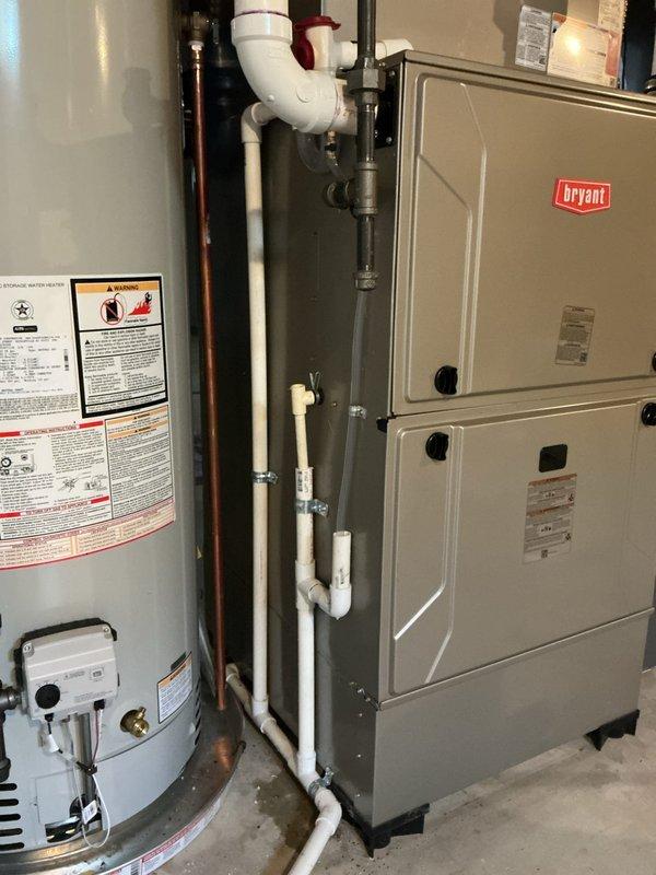 Completed follow-up service to address venting concerns and replaced defective gas valve on Bryant furnace system. Reconfigured PVC venting components to meet proper code specifications and ensure adequate combustion air flow and exhaust ventilation. Installed new gas valve assembly, performed leak test on all gas connections, and verified proper system operation with combustion analysis.