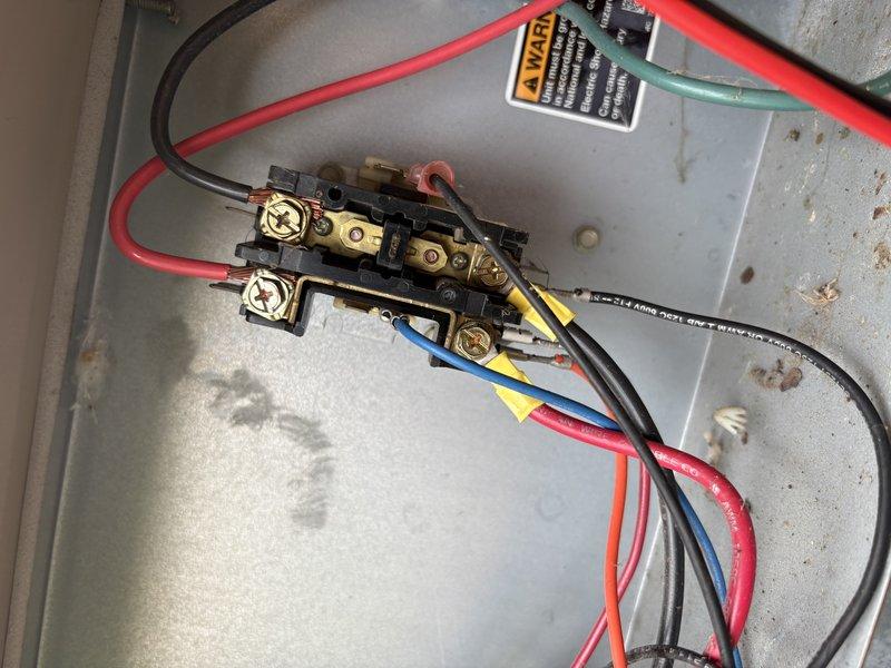 Completed scheduled AC tune-up and cooling system maintenance. Inspected refrigerant lines, electrical connections, and control components in attic installation; all copper piping and terminal connections found secure with normal operational wear. System tested and confirmed operating within manufacturer specifications for cooling season.