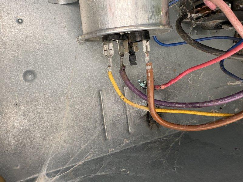 Completed comprehensive furnace and air conditioning tune-up, performing full system inspection and preventative maintenance on heating and cooling equipment. Inspected electrical connections, control wiring, and terminal assemblies; documented existing wire configurations and connection points showing normal wear consistent with system age. Verified all heating and cooling components operational, confirmed proper airflow, and ensured system readiness for continued service.