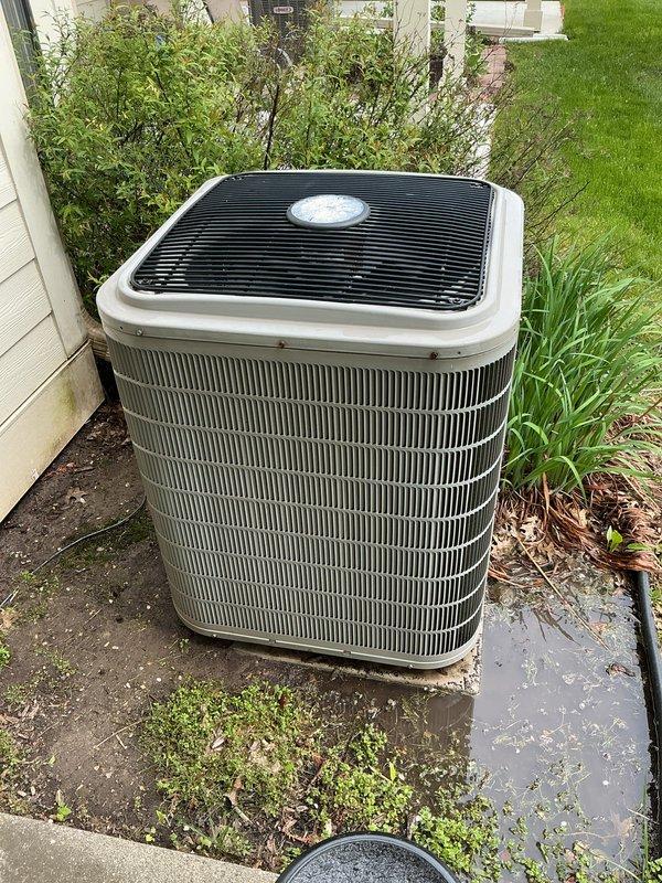 Completed annual air conditioning tune-up on 15-year-old outdoor condenser unit. Performed standard preventive maintenance procedures including inspection of electrical components, refrigerant levels, coil condition, and overall system operation. Unit operational at time of service completion, with customer noting this will be final maintenance visit as new equipment has been recently installed at property.
