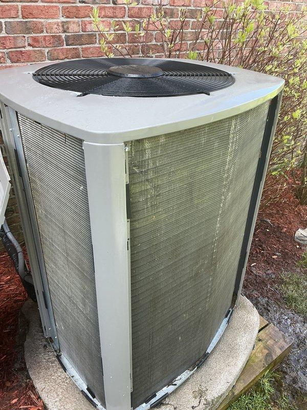 Completed annual AC tune-up on residential outdoor condenser unit per prepaid maintenance agreement. Performed comprehensive system inspection, cleaned condenser coils showing significant dirt and debris accumulation, checked refrigerant levels, tested electrical components, and verified proper operation of all mechanical systems. Unit operating within manufacturer specifications upon completion.