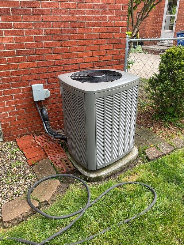 Completed annual heating and cooling maintenance on a five-year-old residential HVAC system covered under service contract. Performed comprehensive AC tune-up on outdoor condenser unit, including inspection of refrigerant lines, electrical connections, and disconnect box. All components operating within normal parameters, and system is ready for the upcoming cooling season.