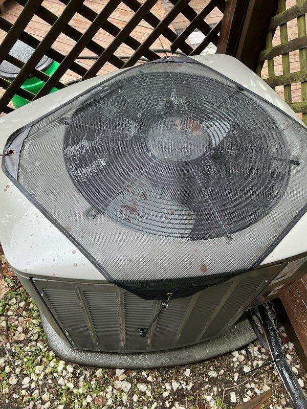 Completed comprehensive air conditioning tune-up and preventive maintenance on Lennox outdoor condenser unit. Performed standard maintenance procedures including inspection of refrigerant lines, electrical connections, and fan assembly; noted significant algae growth on concrete pad and debris accumulation on fan guard that will require attention during future service visits. Equipment list requires clarification regarding second AC unit mentioned in work order.