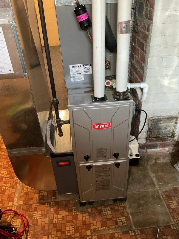 Completed comprehensive preventive maintenance tune-up on Bryant furnace and outdoor air conditioning condenser unit. Customer enrolled in maintenance membership program and has additional property serviced by our company, with this furnace previously installed by our team. Both indoor and outdoor HVAC systems inspected, cleaned, and verified for proper operation.