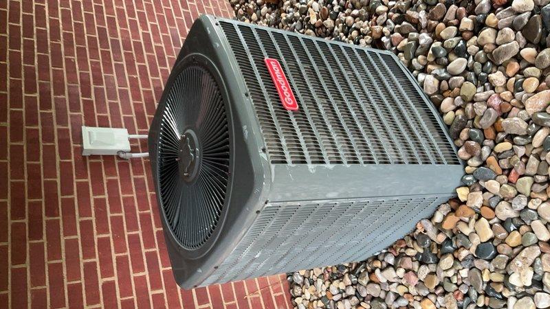 Completed annual air conditioning tune-up on Goodman condenser unit. Performed comprehensive system inspection including coil cleaning, electrical connections check, and refrigerant level verification. Unit operating within manufacturer specifications with clean evaporator coil and proper airflow confirmed.