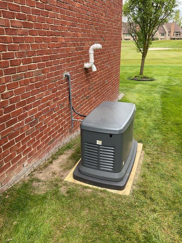 Returned to site to complete final connections on residential backup generator installation. Connected natural gas supply line to generator unit, performed system startup and commissioning procedures, and completed manufacturer registration. Generator is now fully operational and ready to provide automatic backup power to the residence.