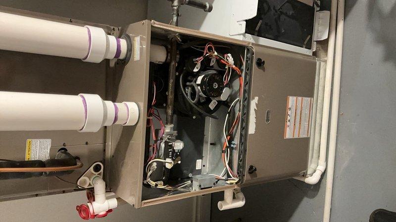 Completed comprehensive maintenance inspection on multi-system HVAC equipment including Luxaire gas furnace and air handler unit. Performed thorough examination of air handler internal components, inspecting blower motor assembly, electrical connections, and wiring harnesses for proper operation and secure connections. Verified condensate drain lines are clear and functioning properly. Inspected gas furnace cabinet, venting system including PVC intake/exhaust pipes with proper coupling connections, and confirmed gas line shut-off valve accessibility. Verified electrical disconnect switch operation and all safety controls. All equipment found to be operating within normal parameters with no immediate service needs identified. System maintenance renewal collected at time of service.