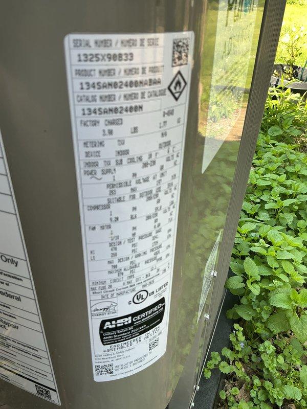 Completed AC system start-up and commissioning on residential HVAC unit. Utilized Testo 558s digital manifold gauge to verify refrigerant pressures, temperatures, and system performance parameters, confirming all readings within manufacturer specifications. System operating properly with no deficiencies noted.