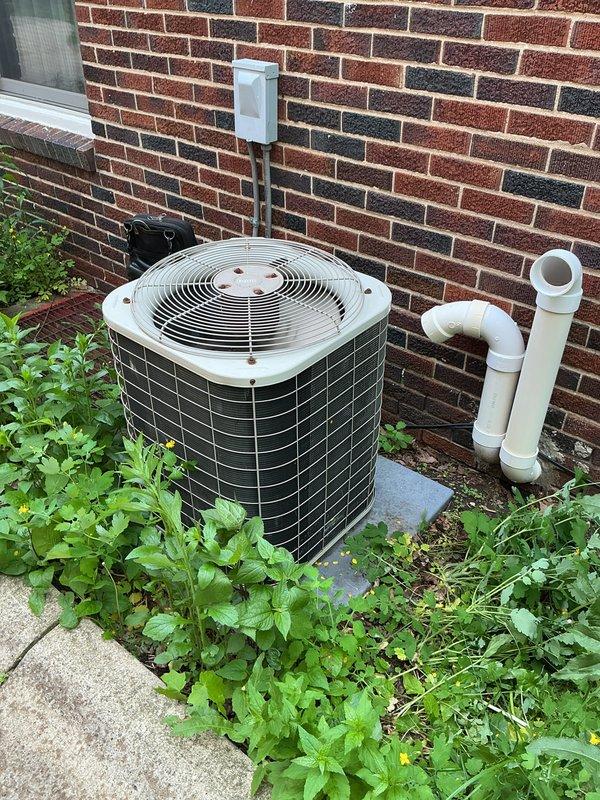 Performed comprehensive cooling system tune-up and preventative maintenance on outdoor condensing unit. Conducted electrical diagnostics using digital multimeter, verifying proper voltage readings at capacitor and control components. Inspected condenser coil, fan motor operation, refrigerant levels, and all electrical connections to ensure optimal system performance for the cooling season.