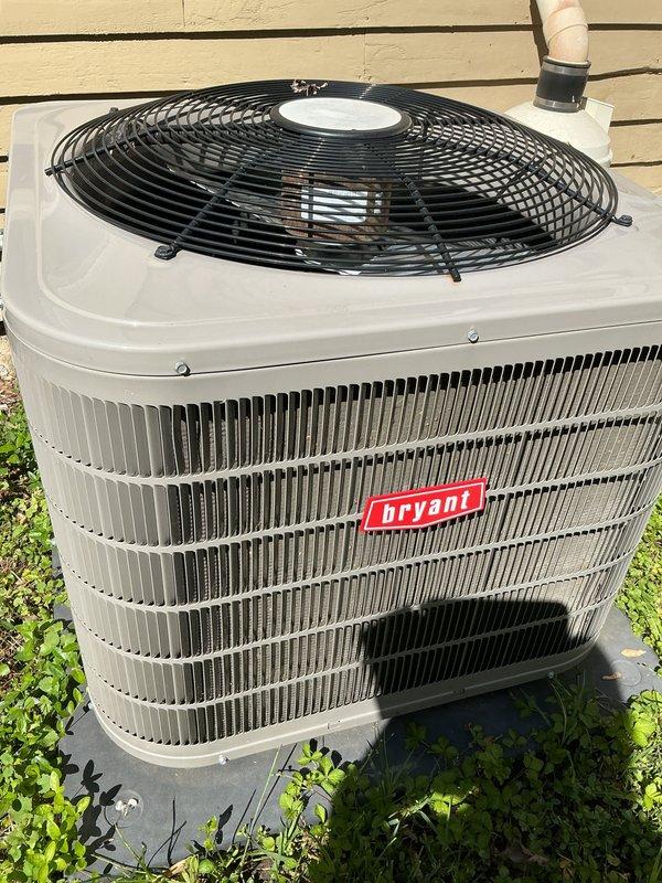 Performed scheduled preventive maintenance tune-up on Bryant residential air conditioning system. Inspected outdoor condenser unit, confirmed proper installation on pad, verified all components operating within normal parameters, and documented equipment condition with no issues identified. Membership renewal processed to maintain coverage for future service visits.