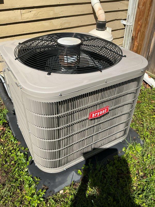 Performed scheduled preventive maintenance tune-up on Bryant residential air conditioning system. Inspected outdoor condenser unit, confirmed proper installation on pad, verified all components operating within normal parameters, and documented equipment condition with no issues identified. Membership renewal processed to maintain coverage for future service visits.