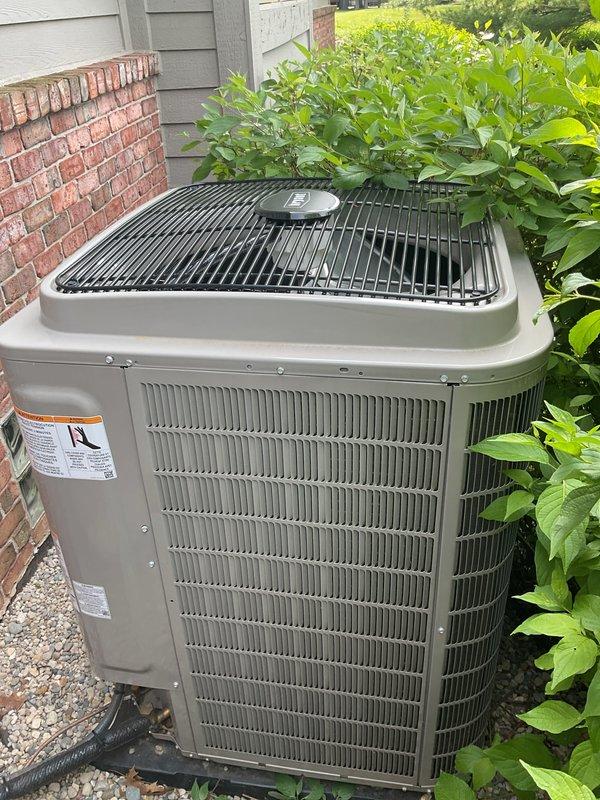 Returned to complete annual air conditioning tuneup that was previously postponed due to inclement weather. Performed comprehensive preventive maintenance on outdoor condenser unit including coil cleaning, refrigerant level verification, electrical component inspection, and airflow assessment. Addressed non-functioning UV light system and restored equipment to proper operating condition.