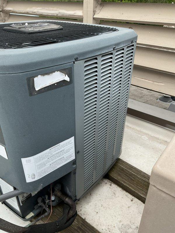 Completed comprehensive air conditioning tune-up on residential condensing unit. Performed standard maintenance procedures including inspection of refrigerant lines, electrical connections, and condenser coil condition. Unit operational and functioning within normal parameters upon completion of service.