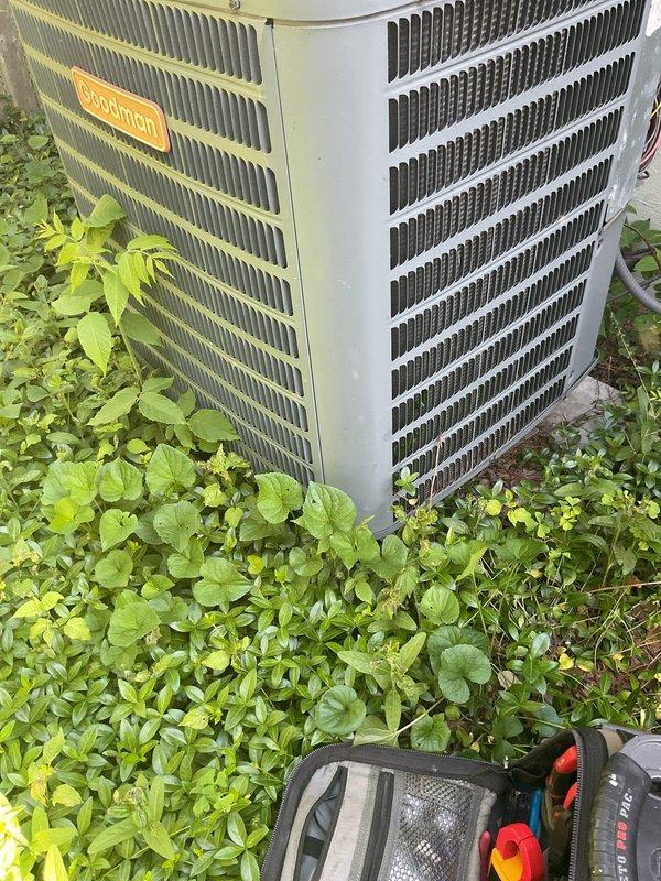 Completed annual tune-up maintenance on a 20-year-old furnace and heat pump system with no reported issues. Performed comprehensive inspection of both units including the outdoor Goodman condenser, verified all electrical connections and components including capacitor and wiring harness, cleaned condenser coils, and confirmed proper system operation. All equipment found to be functioning within normal parameters upon completion of preventive maintenance service.