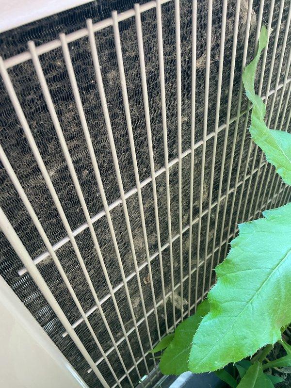 Completed comprehensive air conditioning tune-up and preventive maintenance on outdoor condenser unit. Inspected heat exchanger coils and fins, which were found to be in good condition with proper airflow. Processed system renewal paperwork per customer request.
