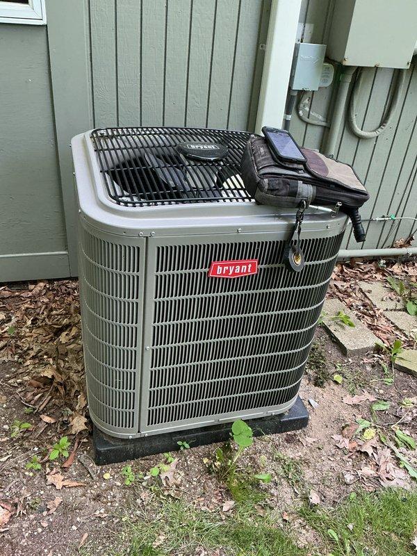 Completed installation and startup of new Bryant air conditioning system and furnace. Performed comprehensive system commissioning including electrical connections, refrigerant charge verification, airflow testing, and operational safety checks. Unit tested and operating within manufacturer specifications with all components functioning properly.