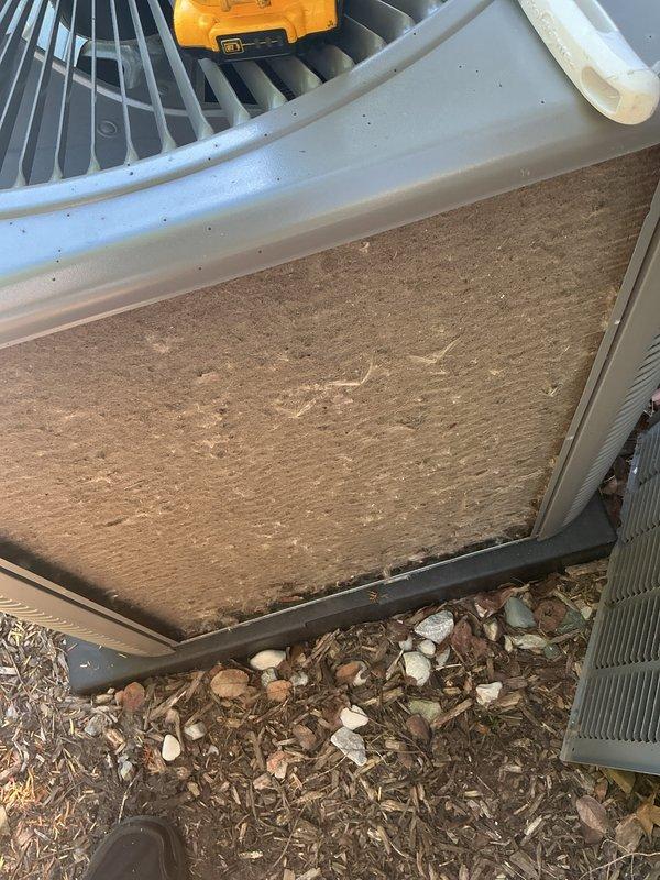 Completed comprehensive AC tune-up and maintenance service for membership renewal. Performed system inspection of outdoor condenser unit, checked operational status of all components including fan assembly and heat exchanger coils, and replaced heavily soiled air filter which showed significant dirt and dust accumulation. Unit found in good operational condition with no major issues identified during service visit.