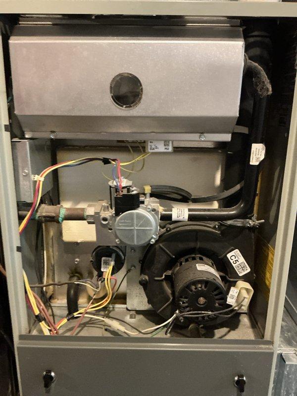 Performed comprehensive tune-up maintenance on two HVAC units. Conducted thorough inspection of all internal components including blower motor assemblies, gas valve systems, electrical connections, heat exchanger sections, and control modules. Verified proper operation of all mechanical and electrical systems, checked wiring connections throughout both units, and confirmed equipment is functioning within manufacturer specifications.