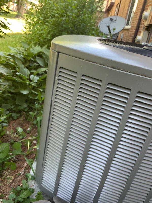 Completed scheduled air conditioning tune-up and preventive maintenance on residential outdoor condensing unit. Performed comprehensive system inspection, verified proper operation of compressor and condenser fan motor, cleaned condenser coils, checked refrigerant levels and pressures, tested electrical connections and capacitors, and confirmed optimal system performance for cooling season.
