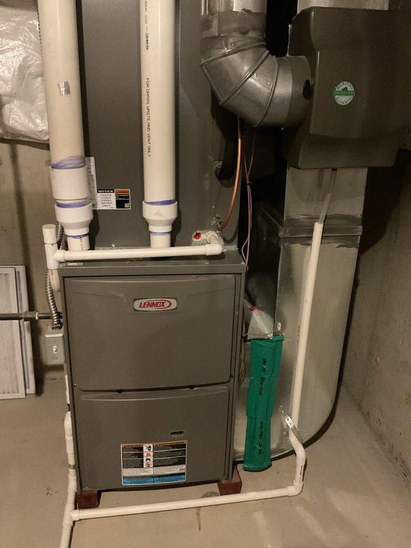 Completed comprehensive multi-system tune-up service on residential Lennox furnace and air conditioning system. Performed standard preventive maintenance procedures including inspection of all major components, verification of proper airflow through ductwork, examination of PVC venting system, and assessment of refrigerant lines. All equipment found operating within manufacturer specifications with no deficiencies noted.