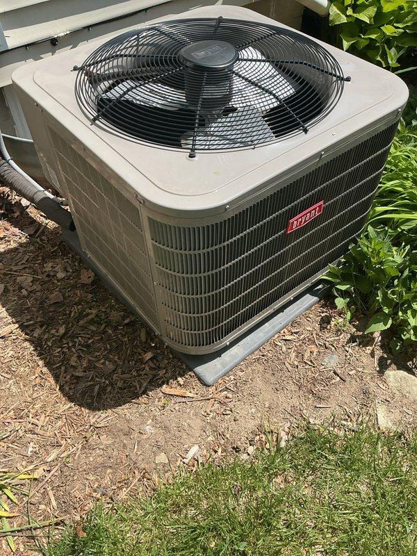 Completed scheduled air conditioning maintenance on Bryant outdoor condenser unit. Performed comprehensive system inspection, verified proper operation of condenser fan and compressor, cleaned condenser coils, checked refrigerant levels, and confirmed unit is functioning within normal parameters. Equipment showed typical outdoor weathering but maintained structural integrity with no visible damage or operational concerns noted.