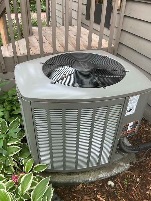 Completed comprehensive annual air conditioning tune-up on 2023 residential condensing unit. Performed full system inspection, verified proper operation of all components, and collected payment for service agreement renewal. Unit found in excellent condition with proper airflow, clean coil surfaces, and well-maintained surrounding area.