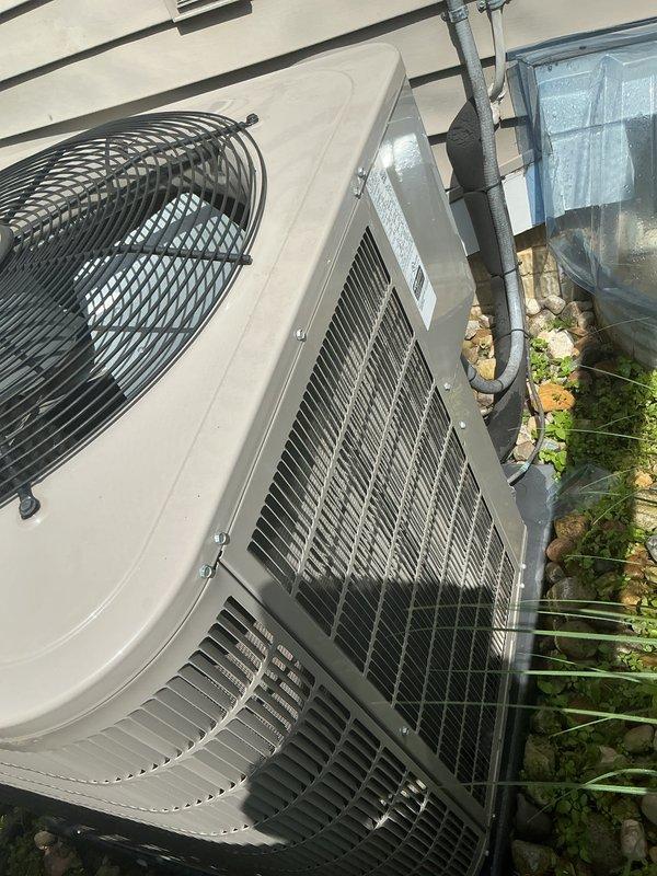 Completed comprehensive AC tune-up on 15-year-old outdoor condensing unit. Performed standard maintenance procedures including inspection of condenser coils, fan motor operation, and electrical connections. Unit found in good operating condition with clean coils and properly functioning components; system tested and confirmed operational with no cooling deficiencies noted.