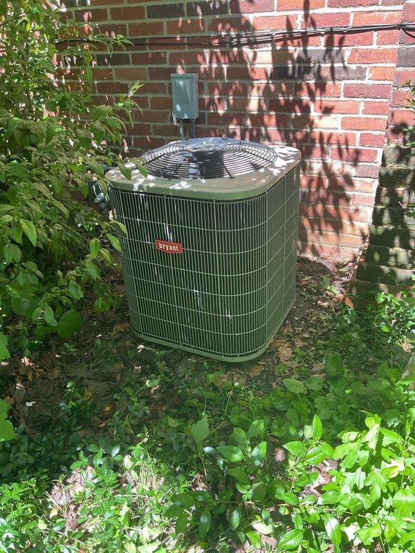 Responded to no cooling call on 12-year-old residential air conditioning system. Upon arrival, found outdoor condenser unit surrounded by overgrown vegetation and debris, restricting airflow to unit. Performed comprehensive system diagnostic to identify cause of complete cooling failure. Customer requested service be converted to preventative maintenance tuneup during visit. Conducted full AC tuneup including inspection of condenser coils, electrical connections, refrigerant levels, and overall system operation. Cleared vegetation and debris from around condenser unit to restore proper airflow clearance. Unit operational following service, though original cooling issue may require additional repair work beyond standard maintenance scope.