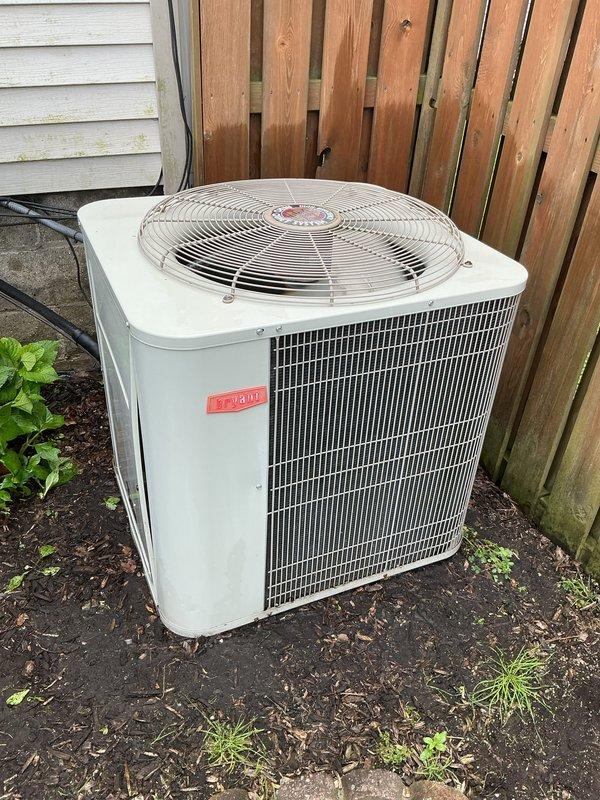 Completed annual air conditioning tune-up on Bryant outdoor condensing unit. Performed comprehensive system inspection, verified proper operation of all components, and collected payment for service renewal. Provided quote for replacement air conditioning system as requested by customer.