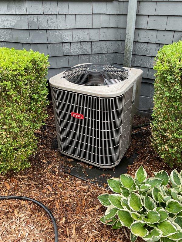 Completed scheduled air conditioning tune-up and preventative maintenance on residential cylindrical outdoor condenser unit. Performed comprehensive system inspection, verified proper operation in cooling mode, and ensured unit is functioning efficiently for the cooling season.