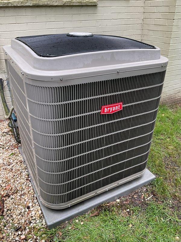 Completed scheduled air conditioning tune-up and preventive maintenance on Bryant condensing unit. Performed comprehensive system inspection, verified proper operation of all components, and confirmed unit is functioning efficiently with no issues identified. Equipment found in good condition with clean coils and intact fins.