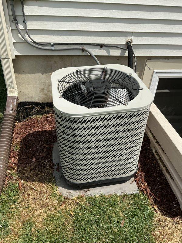 Performed comprehensive air conditioning tune-up on residential outdoor condenser unit. Completed standard preventive maintenance procedures including system inspection, performance testing, and verification of proper operation. Customer elected to renew air conditioning maintenance agreement at this time.