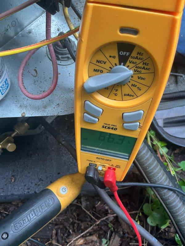 Completed preventive maintenance tuneups on two 2016 multi-zone air conditioning systems. Performed comprehensive electrical diagnostics using digital multimeter to verify capacitor values, voltage readings, and system performance on both units. All components tested within manufacturer specifications and systems returned to normal cooling operation.