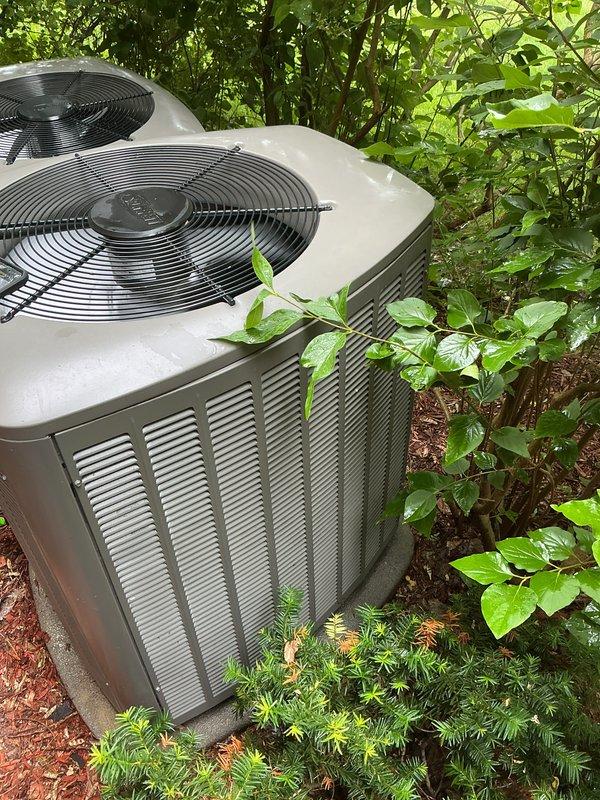 Completed preventive maintenance tune-ups on two residential air conditioning systems. Performed comprehensive inspections of both outdoor condenser units, including checking refrigerant levels, testing electrical connections, cleaning coils, verifying proper airflow through fan assemblies, and confirming optimal system operation. Both units are recently installed and functioning within manufacturer specifications.