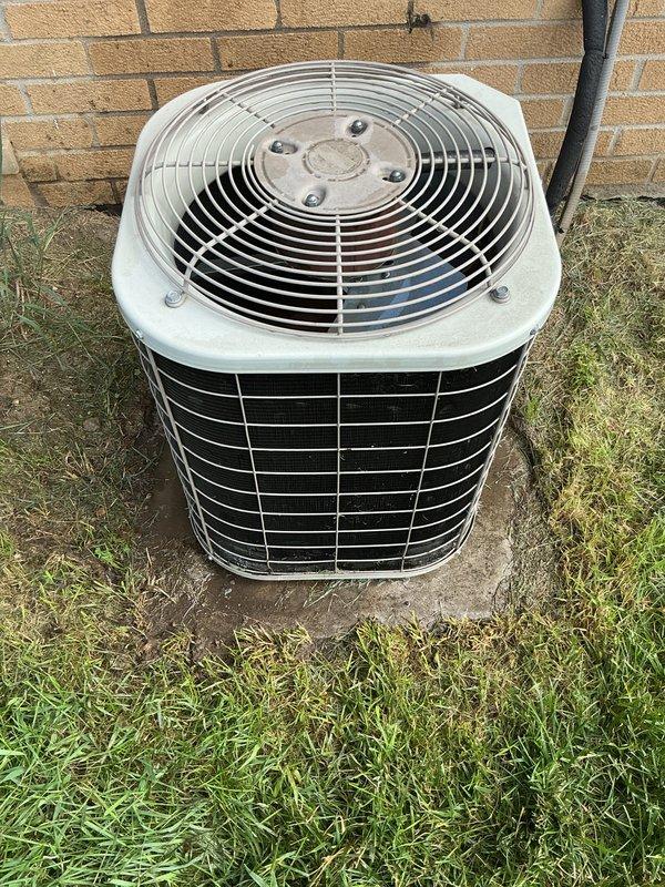 Completed scheduled air conditioning tune-up and preventative maintenance on outdoor condenser unit. Performed comprehensive system inspection, noting moderate dirt and debris accumulation on condenser coils and fins. Unit operational at time of service with all components functioning within normal parameters.