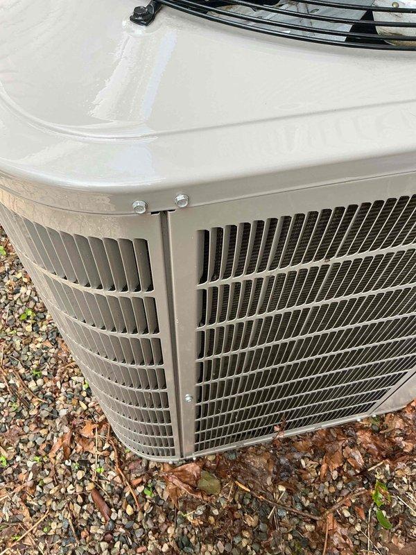 Completed comprehensive air conditioning tune-up and preventive maintenance on residential outdoor condensing unit. Performed standard seasonal maintenance procedures including inspection of all major components, verification of proper refrigerant levels, cleaning of condenser coils, checking electrical connections, and testing system operation. Unit found to be operating within normal parameters with no deficiencies noted; system cooling properly and ready for continued service.