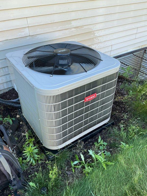 Completed comprehensive annual maintenance on Bryant residential air conditioning system. Performed full system inspection including condenser unit evaluation, cleaned outdoor coil, verified proper fan operation, and confirmed unit is operating within manufacturer specifications for the 2025 cooling season.