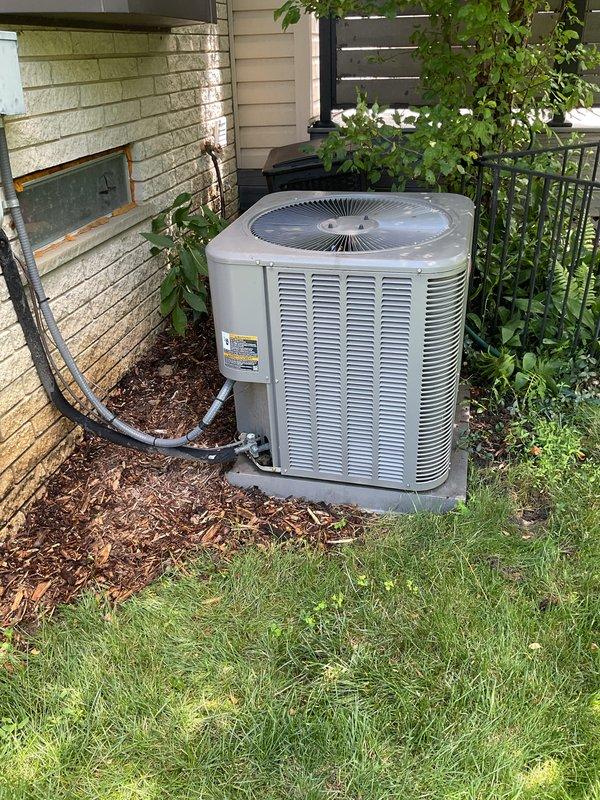 Completed scheduled cooling maintenance on residential air conditioning system. Performed comprehensive inspection of outdoor condenser unit, verified proper operation of compressor and fan motor, and confirmed refrigerant lines are properly insulated and secured. Unit operating within normal parameters with no issues identified.